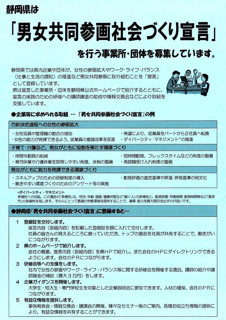 男女共同参画社会づくり宣言