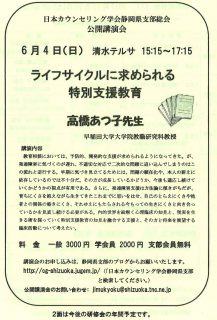 日本カウンセリング学会静岡県支部総会公開講演会